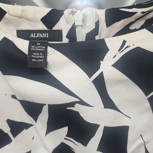 Alfani Monochrome Leaf Print Sheath Dress